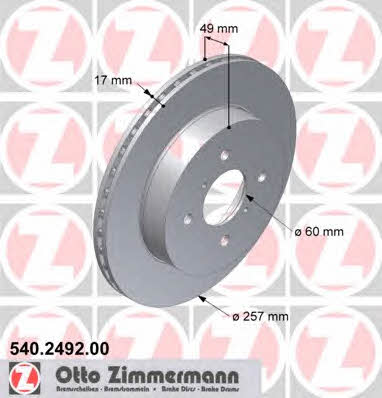 Otto Zimmermann 540.2492.00 Brake disc 540249200