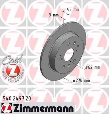 Otto Zimmermann 540.2497.20 Brake disc 540249720