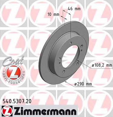 Otto Zimmermann 540.5307.20 Unventilated front brake disc 540530720