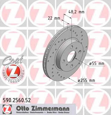 Otto Zimmermann 590.2560.52 Front brake disc ventilated 590256052