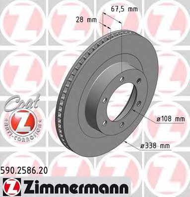 Otto Zimmermann 590.2586.20 Front brake disc ventilated 590258620