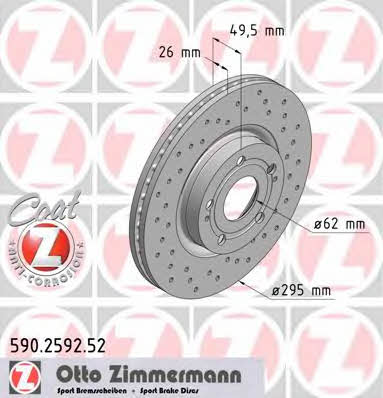 Otto Zimmermann 590.2592.52 Front brake disc ventilated 590259252