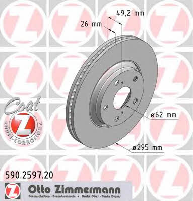 Otto Zimmermann 590.2597.20 Front brake disc ventilated 590259720