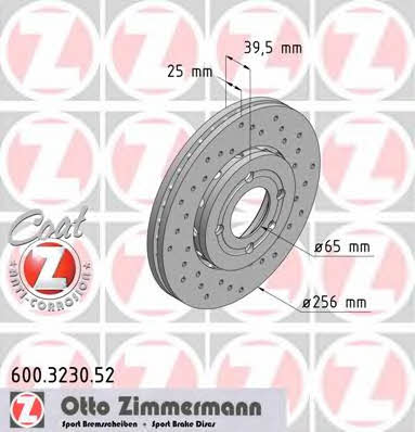 Otto Zimmermann 600.3230.52 Front brake disc ventilated 600323052