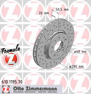 Otto Zimmermann 610.1195.70 Front brake disc ventilated 610119570