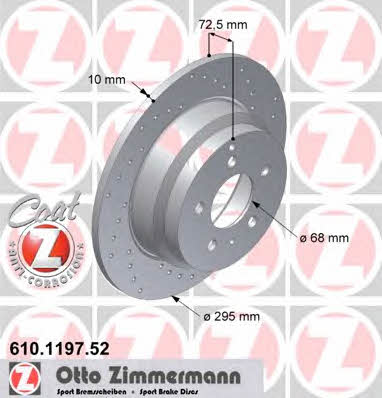 Otto Zimmermann 610.1197.52 Brake disc 610119752