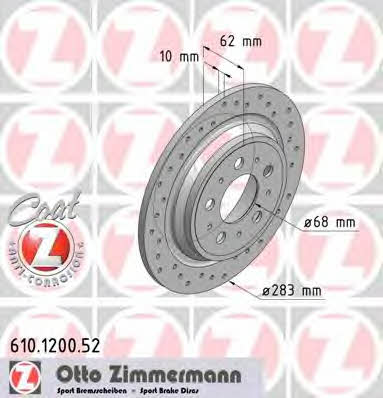 Otto Zimmermann 610.1200.52 Brake disc 610120052