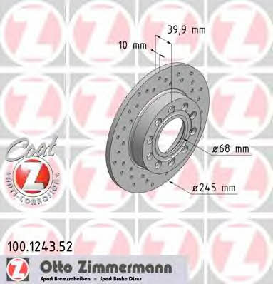 Otto Zimmermann 100.1243.52 Brake disc 100124352
