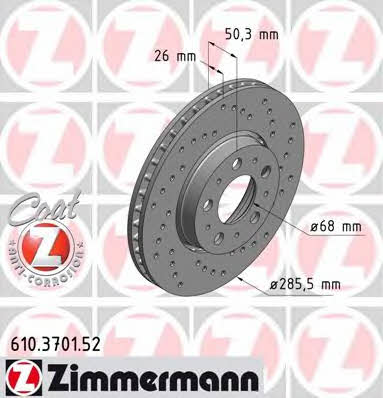 Otto Zimmermann 610.3701.52 Brake disc 610370152