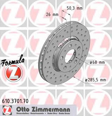 Otto Zimmermann 610.3701.70 Front brake disc ventilated 610370170