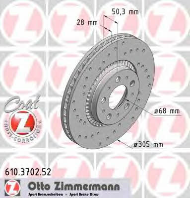 Otto Zimmermann 610.3702.52 Brake disc 610370252