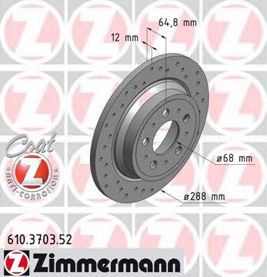 Otto Zimmermann 610.3703.52 Brake disc 610370352
