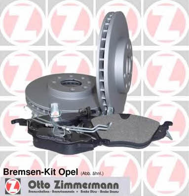 640420500 Otto Zimmermann Front ventilated brake discs with pads, set