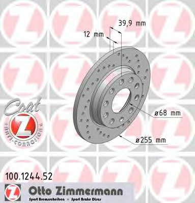 Otto Zimmermann 100.1244.52 Brake disc 100124452