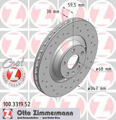 Otto Zimmermann 100.3319.52 Front brake disc ventilated 100331952