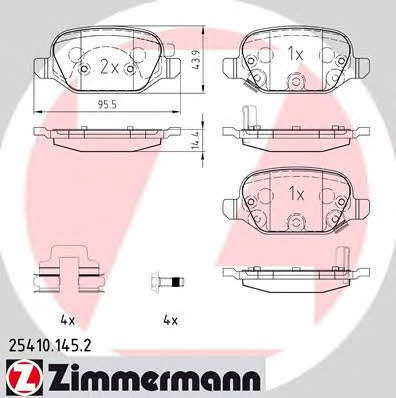 Otto Zimmermann 25410.145.2 Brake Pad Set, disc brake 254101452