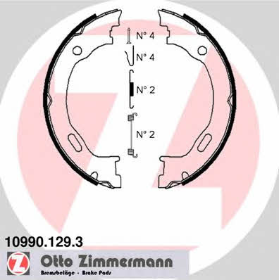 Otto Zimmermann 10990.129.3 Parking brake shoes 109901293