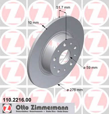Otto Zimmermann 110.2216.00 Brake disc 110221600
