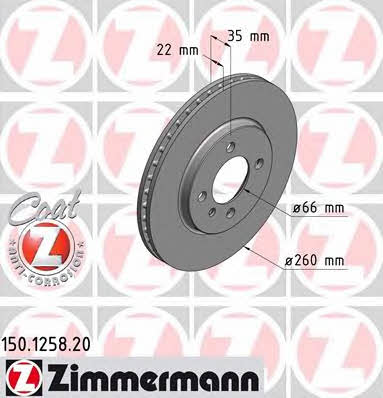 Otto Zimmermann 150.1258.20 Front brake disc ventilated 150125820
