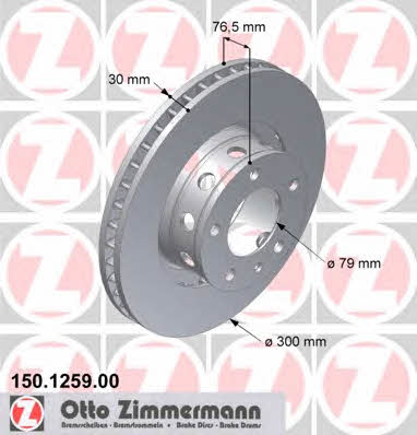 Otto Zimmermann 150.1259.00 Front brake disc ventilated 150125900