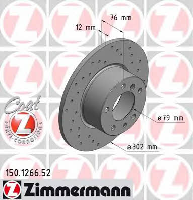 Otto Zimmermann 150.1266.52 Front brake disc ventilated 150126652