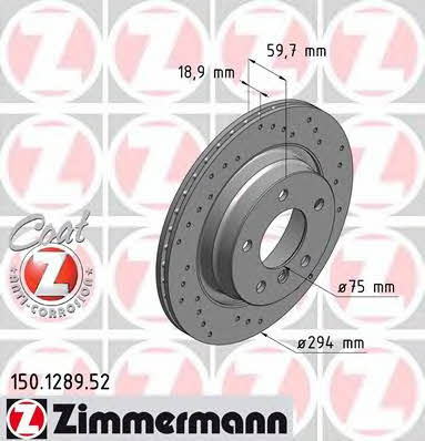 Brake disc Otto Zimmermann 150.1289.52