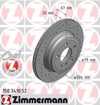 Otto Zimmermann 150.3410.52 Rear ventilated brake disc 150341052