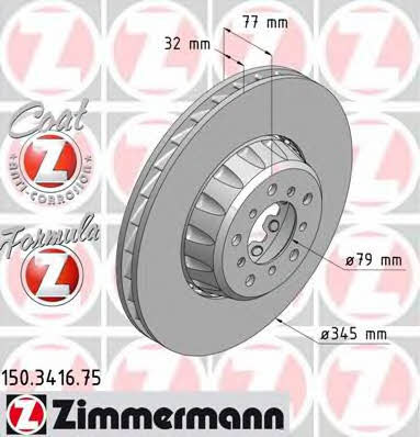 Otto Zimmermann 150.3416.75 Brake disc 150341675