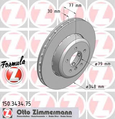 Otto Zimmermann 150.3434.75 Front brake disc ventilated 150343475