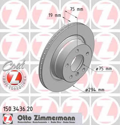 Otto Zimmermann 150.3436.20 Brake disc 150343620