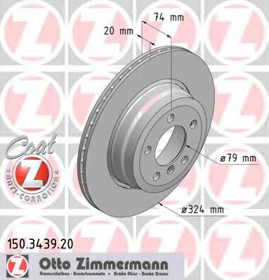 Otto Zimmermann 150.3439.20 Brake disc 150343920