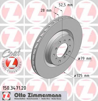 Otto Zimmermann 150.3471.20 Brake disc 150347120