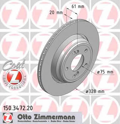 Otto Zimmermann 150.3472.20 Brake disc 150347220