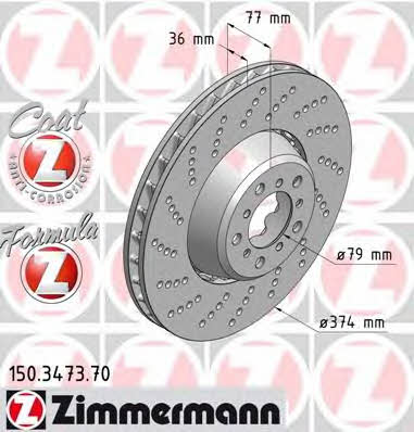 Otto Zimmermann 150.3473.70 Front brake disc ventilated 150347370