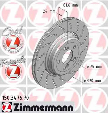 Otto Zimmermann Rear vented brake disc – price 1083 PLN