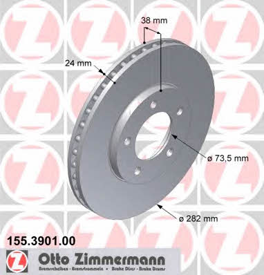 Otto Zimmermann 155.3901.00 Brake disc 155390100