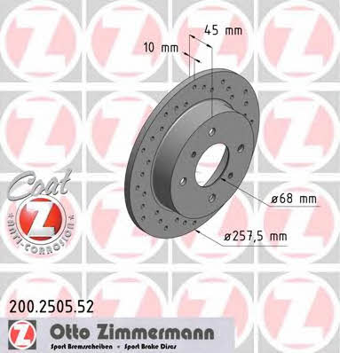 Otto Zimmermann 200.2505.52 Brake disc 200250552