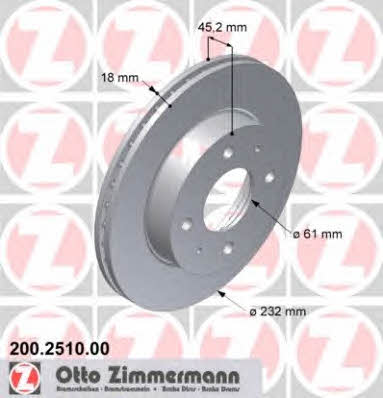 Otto Zimmermann 200.2510.00 Brake disc 200251000