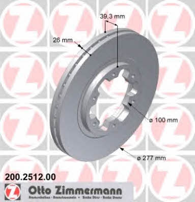 Otto Zimmermann 200.2512.00 Brake disc 200251200