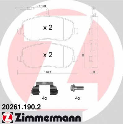 Otto Zimmermann 20261.190.2 Brake Pad Set, disc brake 202611902