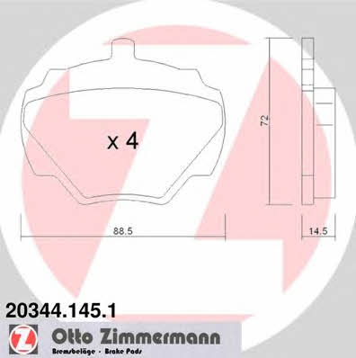 Otto Zimmermann 20344.145.1 Brake Pad Set, disc brake 203441451