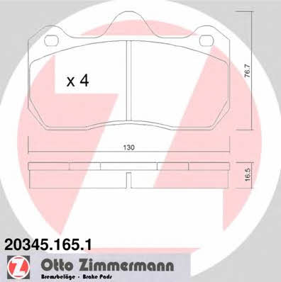 Otto Zimmermann 20345.165.1 Brake Pad Set, disc brake 203451651