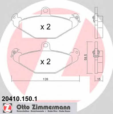 Otto Zimmermann 20410.150.1 Brake Pad Set, disc brake 204101501