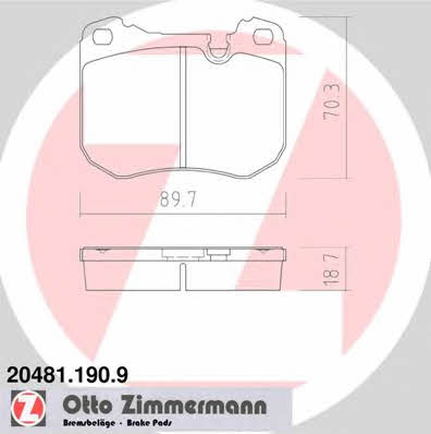 Otto Zimmermann 20481.190.9 Brake Pad Set, disc brake 204811909
