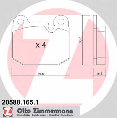 Otto Zimmermann 20588.165.1 Brake Pad Set, disc brake 205881651