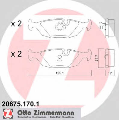 Otto Zimmermann 20675.170.1 Brake Pad Set, disc brake 206751701