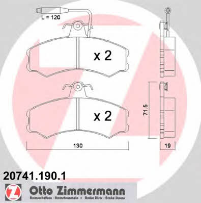 Otto Zimmermann 20741.190.1 Brake Pad Set, disc brake 207411901