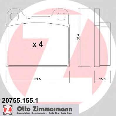 Otto Zimmermann 20755.155.1 Brake Pad Set, disc brake 207551551