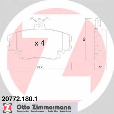 Otto Zimmermann 20772.180.1 Brake Pad Set, disc brake 207721801