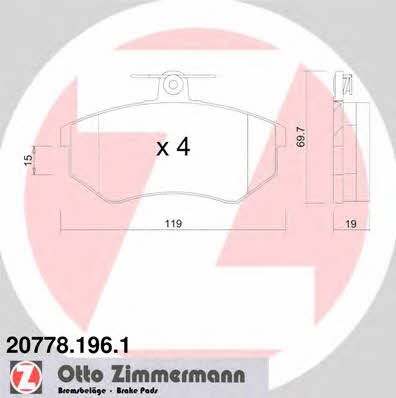 Otto Zimmermann 20778.196.1 Brake Pad Set, disc brake 207781961